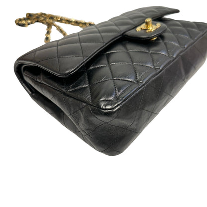 Used Chanel Calfskin Leather CF 25 Shoulder Bag Black GHW