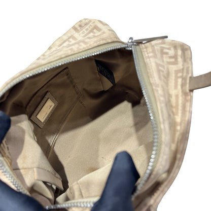 Used Fendi Canvas Handbag Beige PHW