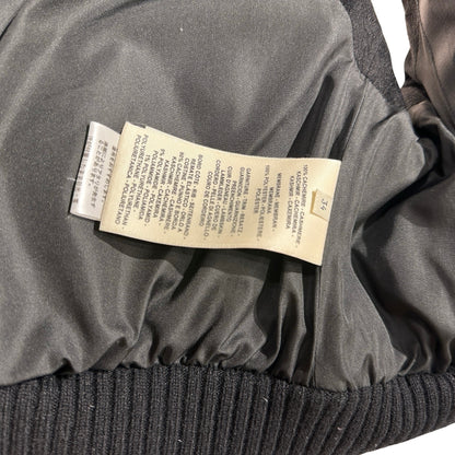 Used HERMES Quilted Wool Leather Trim Quilted Vest Clothes Black