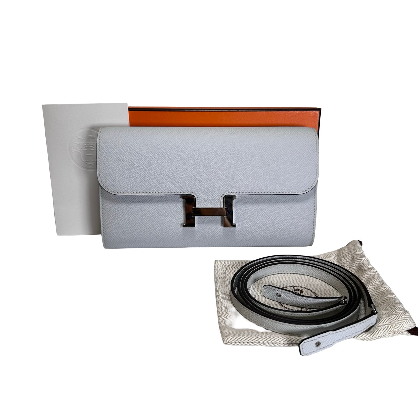 Used HERMES Epsom Constance to go Cross body bag Gris Platine PHW
