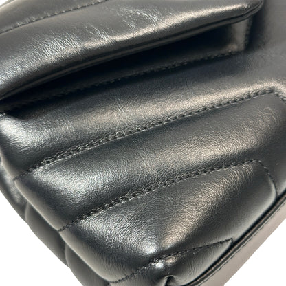 SAINT LAURENT Matelassé Calfskin Loulou Shoulder Bag Black