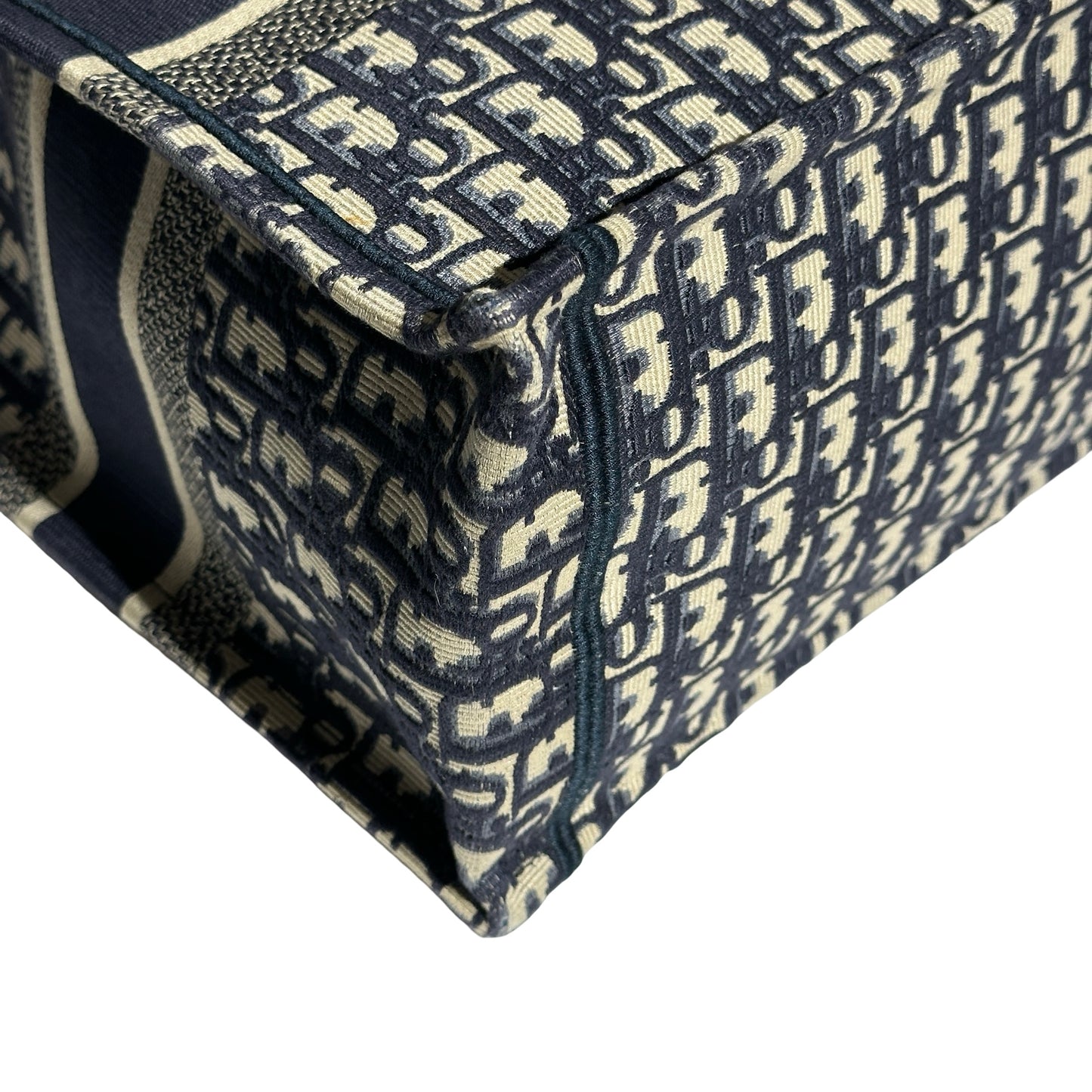 Used DIOR Canvas Used Dior Canvas Book Tote Tote Navy Blue Tote Bag Navy Blue