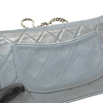 Used Chanel Shiny Calfskin WOC Cross Body Bag Baby Blue PHW