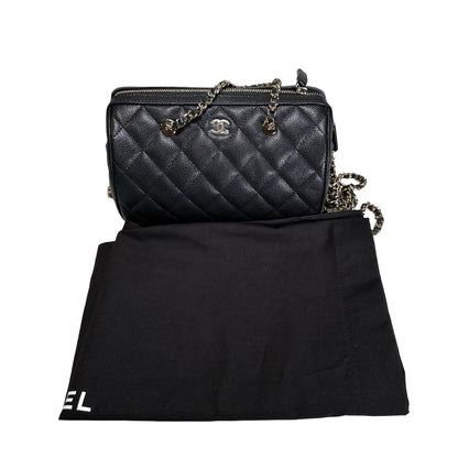 Used CHANEL Caviar Quilted Quilted Barrel Bag Barrel Bag Black