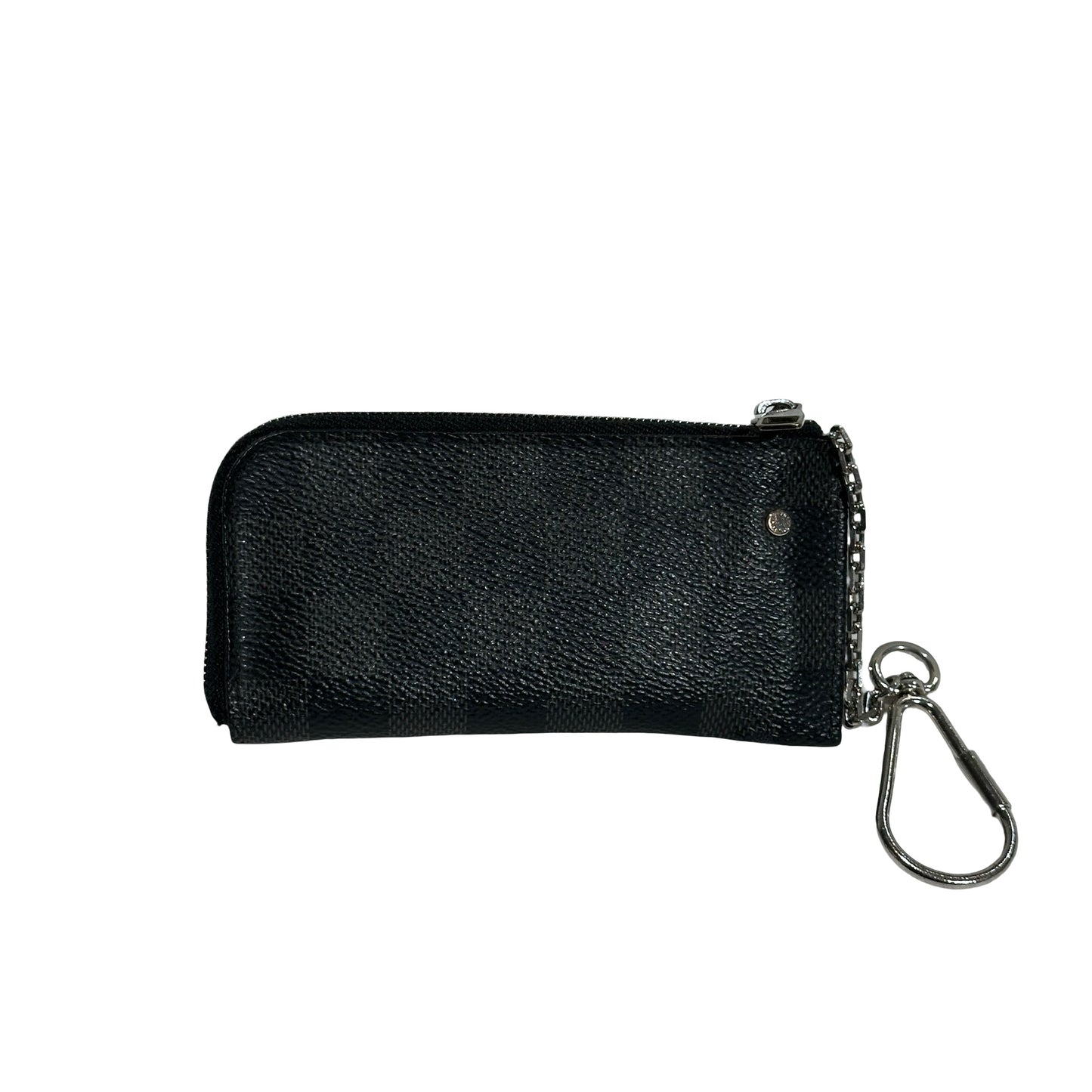 Used LOUIS VUITTON Damier Ebene Canvas KEY POUCH Pouch Black