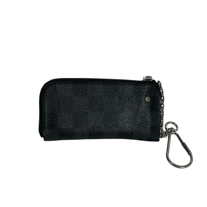 Used LOUIS VUITTON Damier Ebene Canvas KEY POUCH Pouch Black