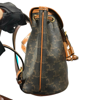 Used CÉLINE Canvas Used Céline Canvas Backpack Brown GHW Backpack Brown