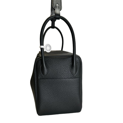 Brand New HERMES Leather Lindy 26 Handbag Black PHW