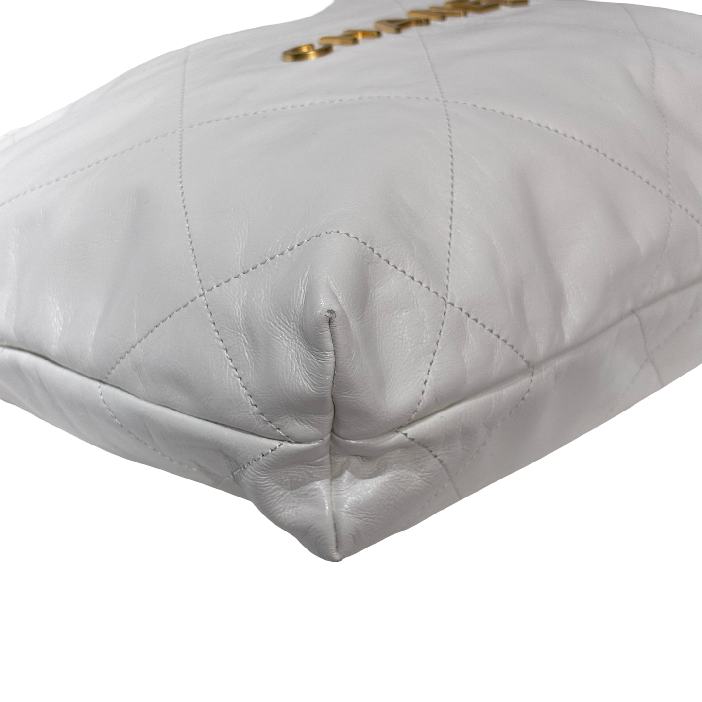 CHANEL 22 SMALL WHITE GHW CALFSKIN [3000291]