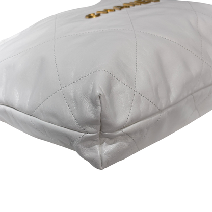 CHANEL 22 SMALL WHITE GHW CALFSKIN [3000291]