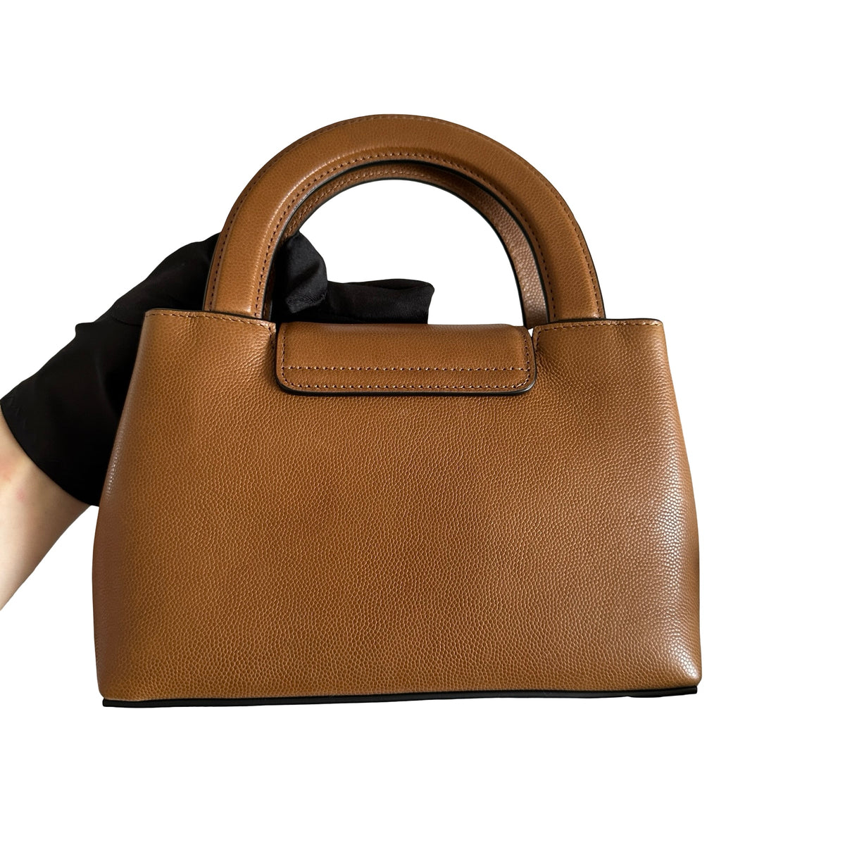 Brand New CHANEL Caviar Coco Handle Handbag Brown Gold