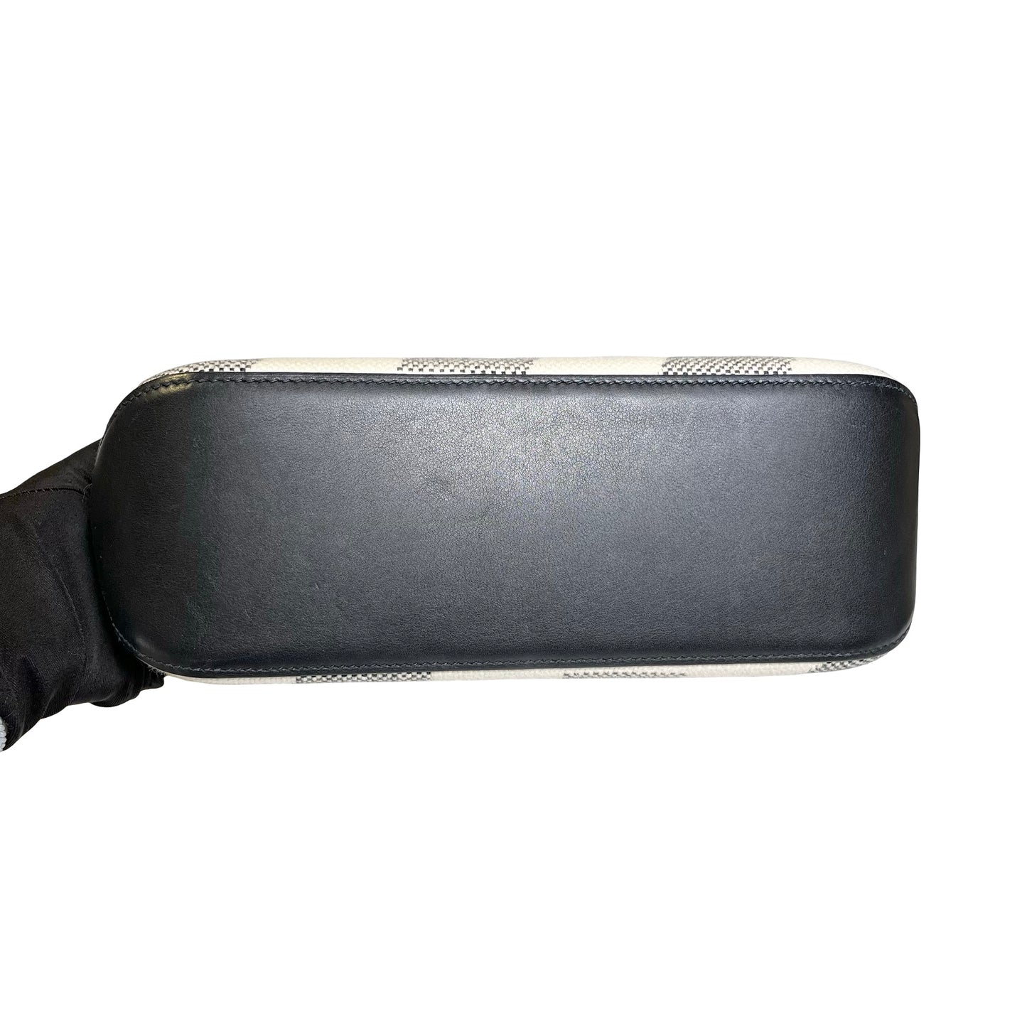 Used HERMÈS Canvas Cabas H En Biais 27 Cross Body Bag Black White