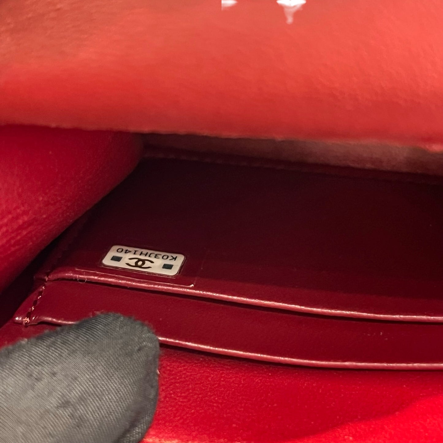 Used CHANEL Lambskin Leather Mini Handle Mini Bag GHW Red