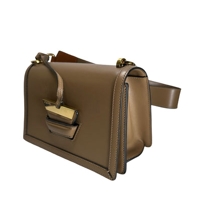 Used LOEWE Calfskin Barcelona Crossbody Bag Brown GH