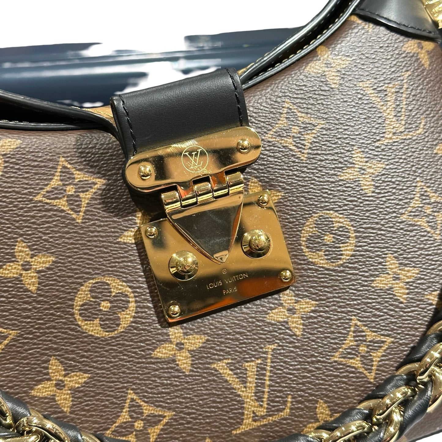 Used LOUIS VUITTON Canvas TWINNT Two Way Shoulder Bag Brown Black GHW