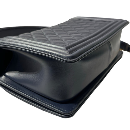 Used CHANEL Lambskin Leather Boy 25 Cross Body Bag