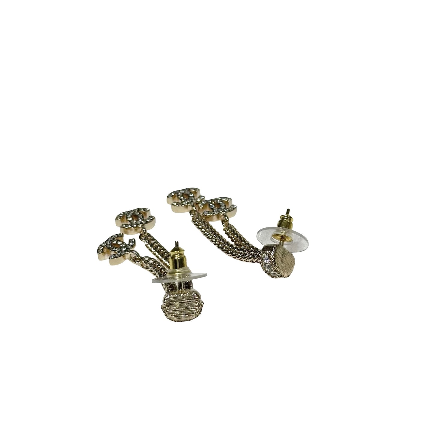 CHANEL GOLD CC DANGLE EARRINGS [3000639]