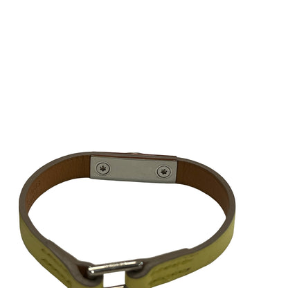 Used HERMÈS Leather Rivale Mini BRACELET Yellow