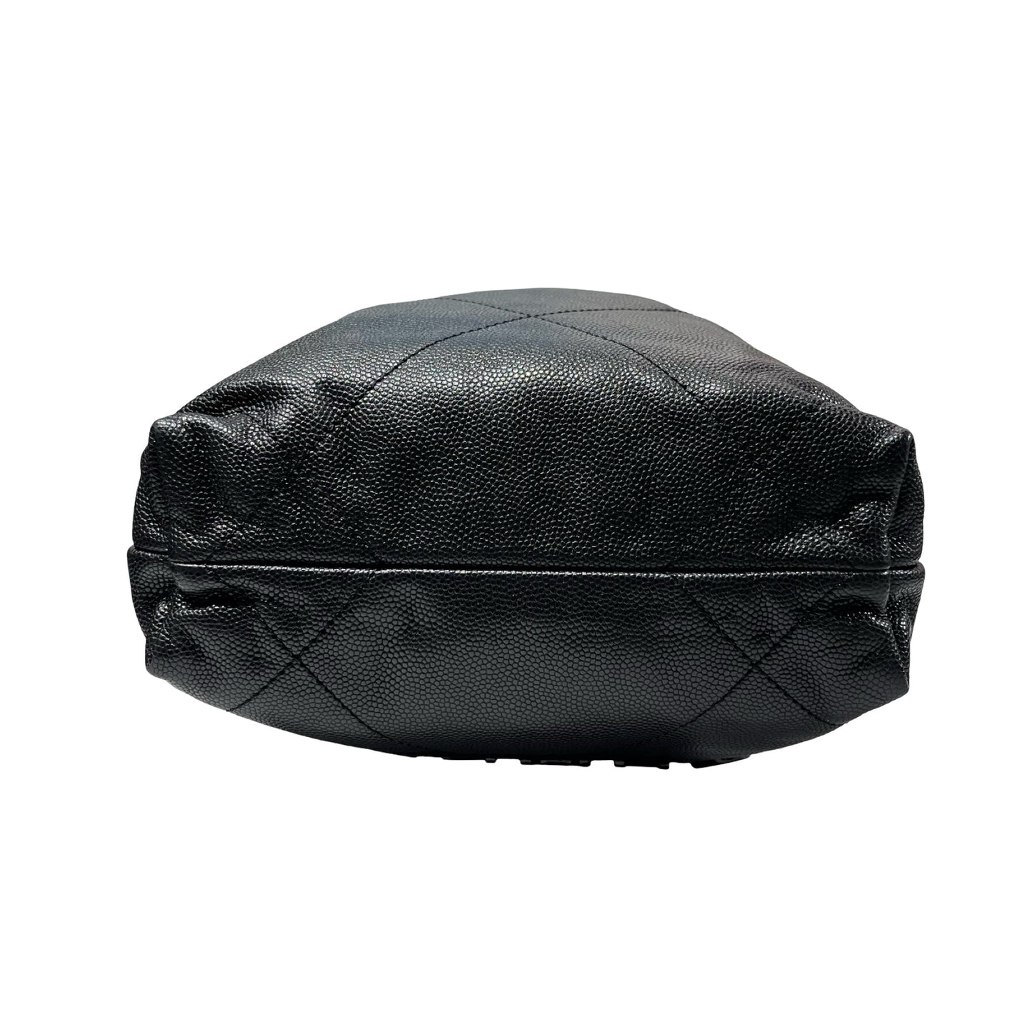 Used CHANEL Calfskin Leather Mini 22 Bucket Bag Black GHW