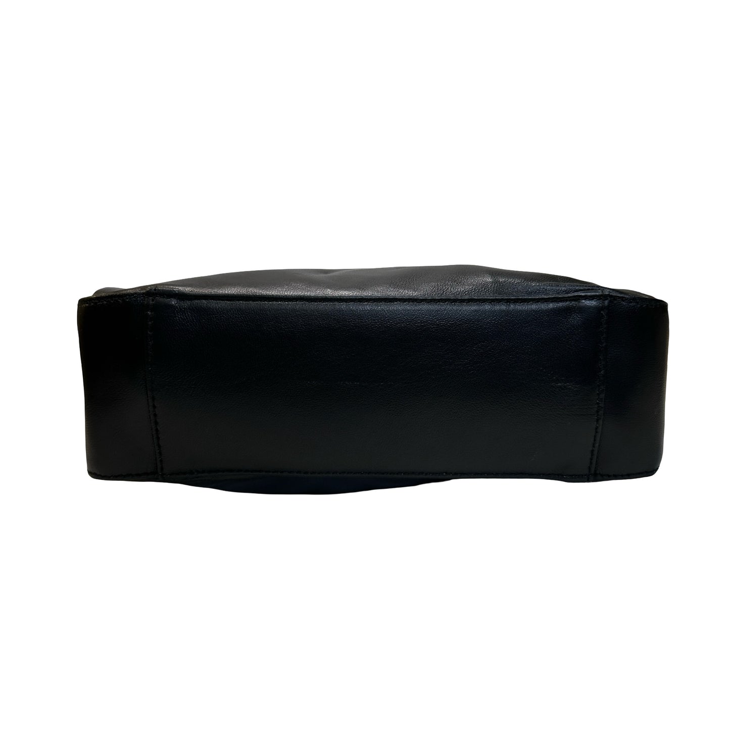 Used PRADA Leather Shoulder Bag Handbag Black