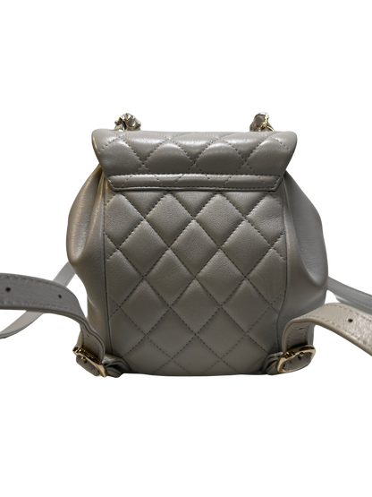 Used CHANEL Duma small Backpack (Rucksack) Grey GHW
