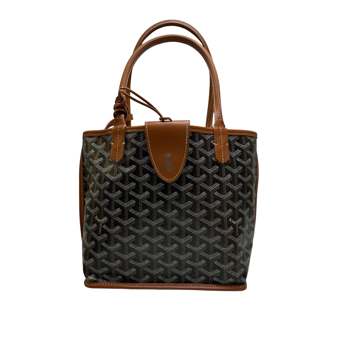 Used GOYARD Goyardine Canvas Artois Tote Bag Black Brown