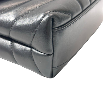 SAINT LAURENT Matelassé Calfskin Loulou Shoulder Bag Black