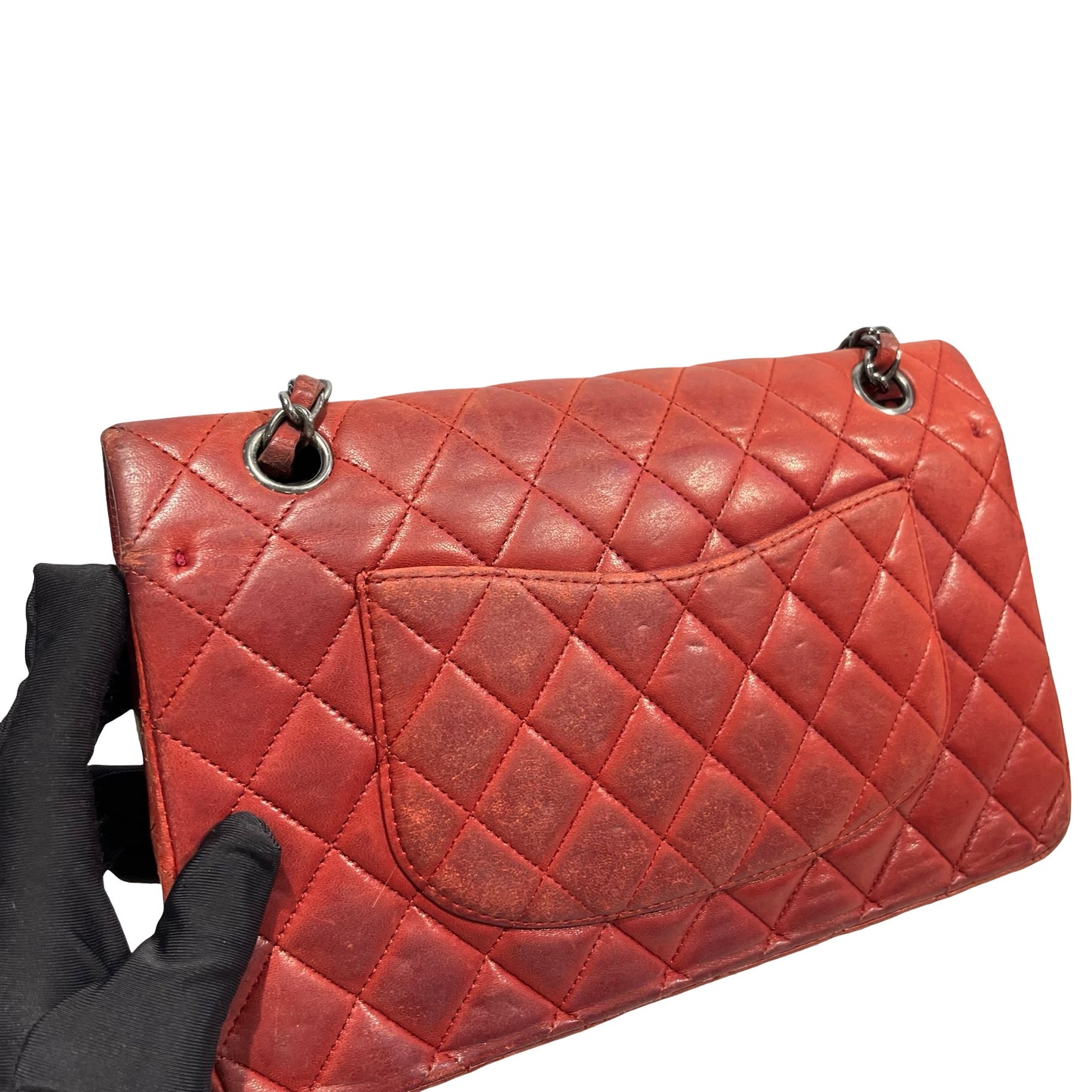 Used CHANEL Quilted Classic Flap Chain Shoulder Bag Red