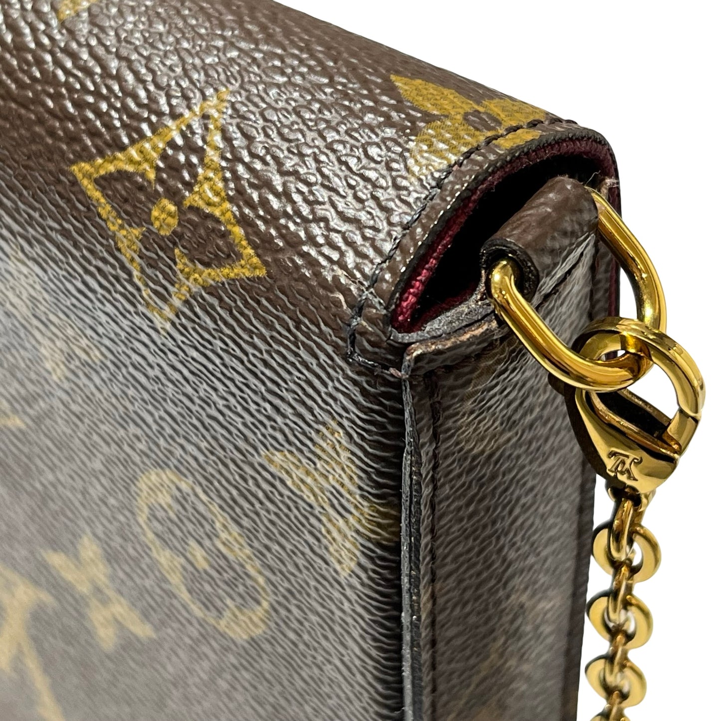 Used LOUIS VUITTON Félicie Pochette Clutch Bag Brown GHW