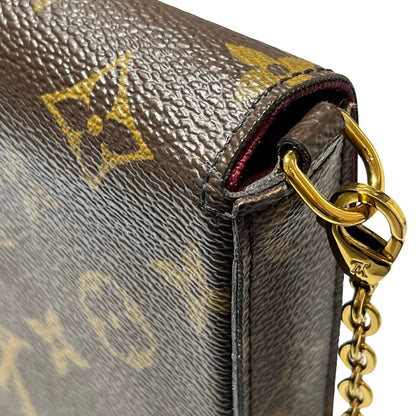 Used LOUIS VUITTON Félicie Pochette Clutch Bag Brown GHW