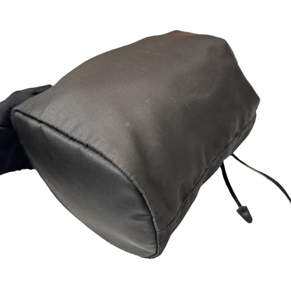 Used PRADA Nylon Re-Nylon Pouch Bucket Bag Black PHW