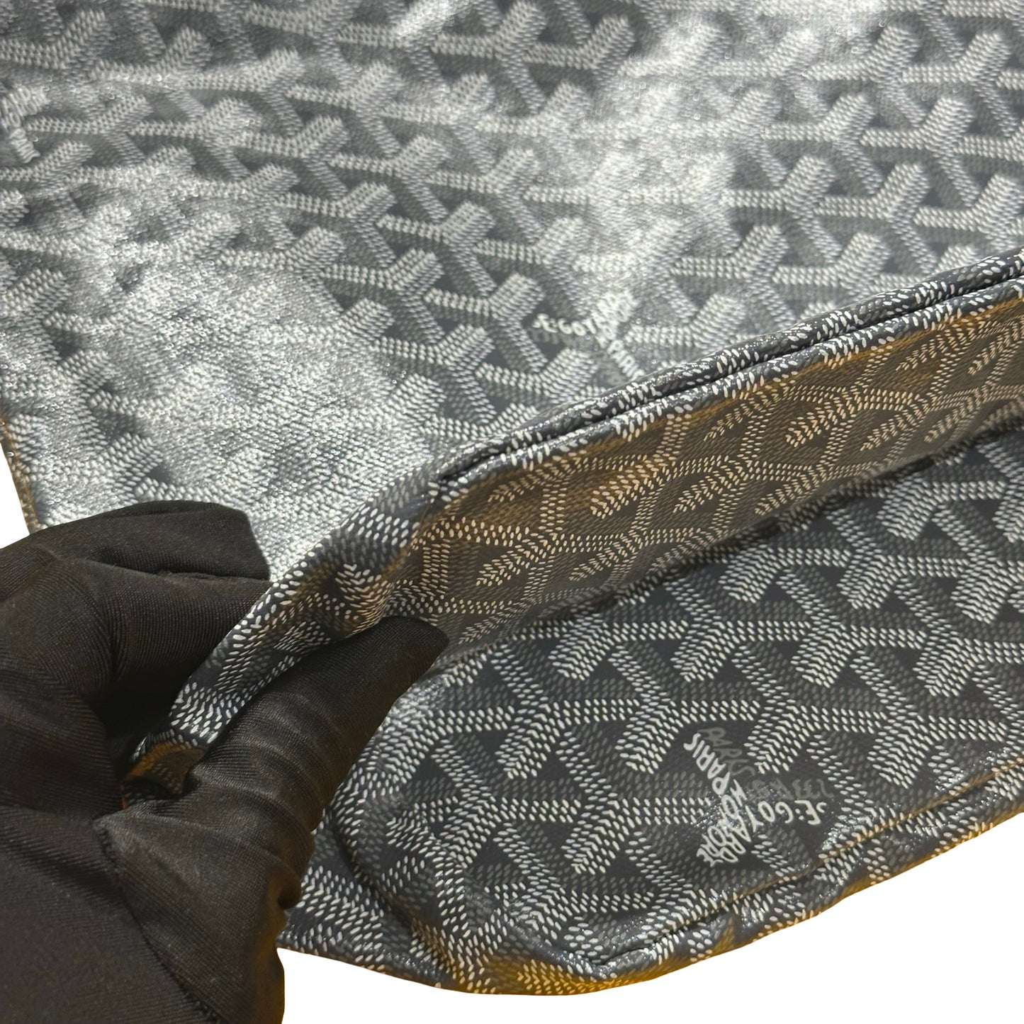 Used GOYARD Goyardine Canvas Hobo Hobo Bag Grey