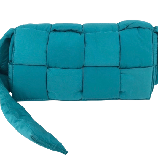 Used BOTTEGA VENETA Intrecciato Padded Tech Cassette Bag Crossbody Bag Blue