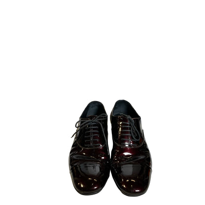 Used YSL Patent Leather Patent Leather Oxford Shoes Shoes Burgundy