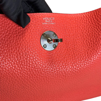 Used HERMES Clemence Lindy Handbag Pink