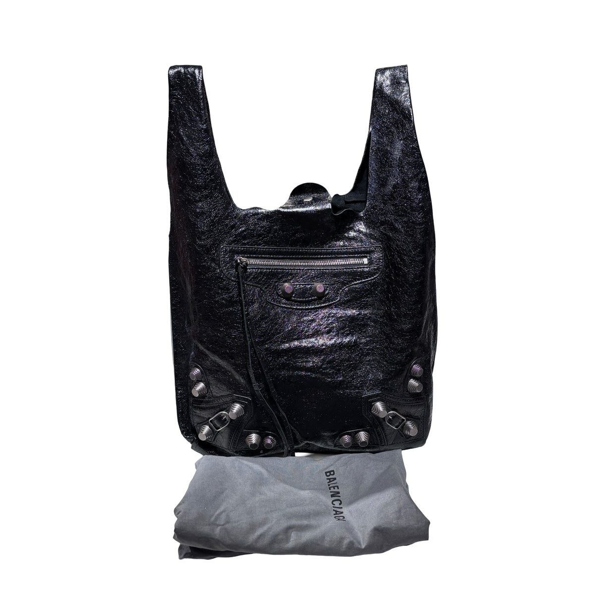 Used BALENCIAGA Leather City Tote Bag Shoulder Bag Black