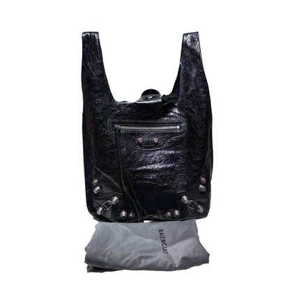 Used BALENCIAGA Leather City Tote Bag Shoulder Bag Black