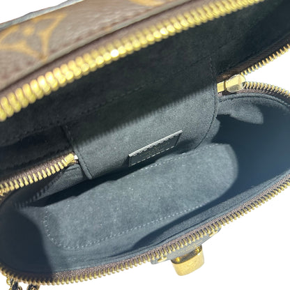 Used LOUIS VUITTON Coated Canvas Monogram Vanity Chain Pouch Two Way Shoulder Bag Brown Black GHW