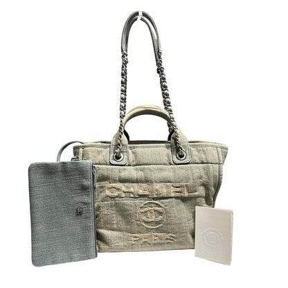 CHANEL NEW DEAUVILLE TOTE SMALL DENIM PHW [3000158]