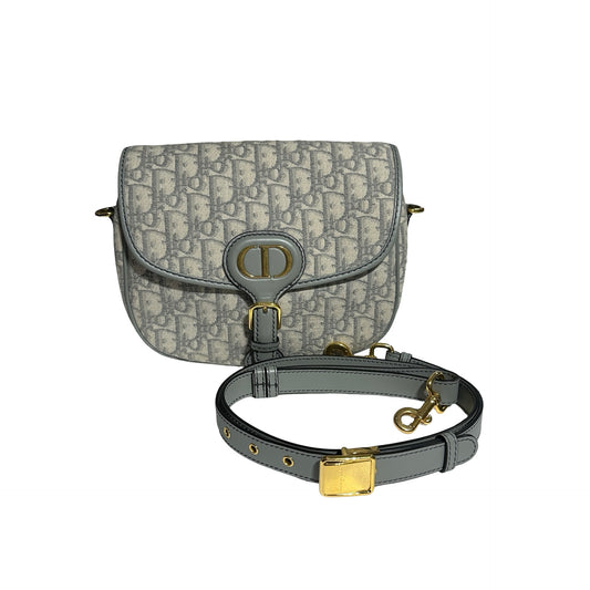Used DIOR Grey White GHW Used Dior Bobby Cross Body Bag Gray GHW