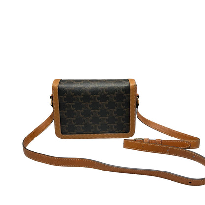 Used CÉLINE Triomphe Cross Body Bag Brown GHW