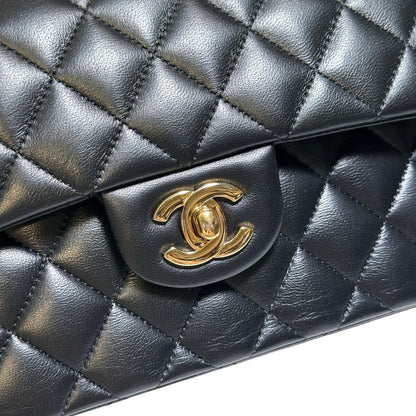 Used Chanel Calfskin Leather CF 23 Shoulder Bag Black GHW