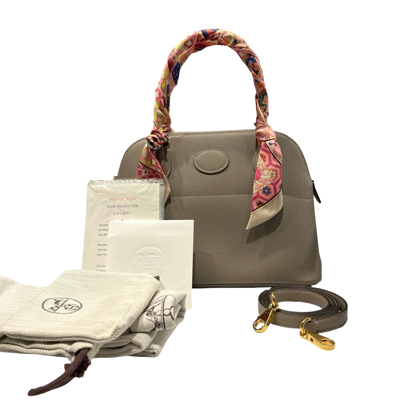 Used Hermès BOLIDE 27 Tote Bag Etoupe (18) GHW