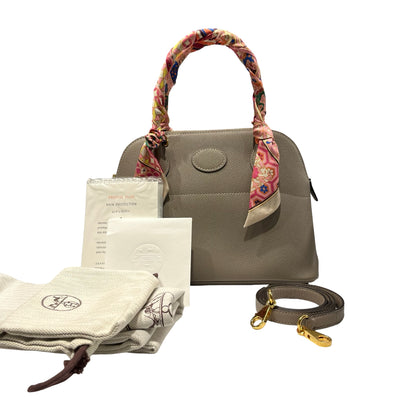 Used Hermès BOLIDE 27 Tote Bag Etoupe (18) GHW