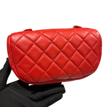 Used CHANEL Lambskin Urban Spirit Backpack Backpack Red