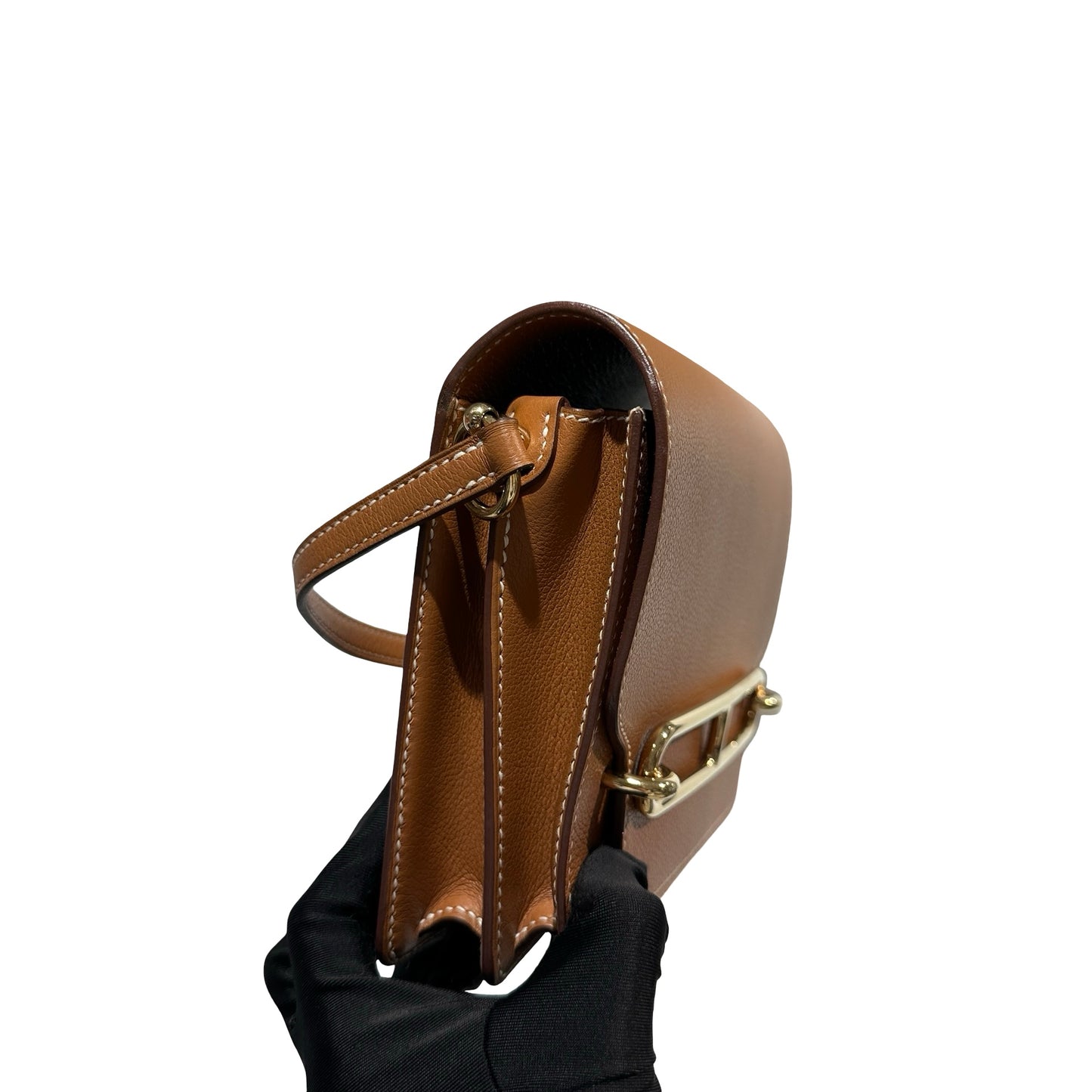 Used HERMES Roulis Shoulder Bag Gold GHW