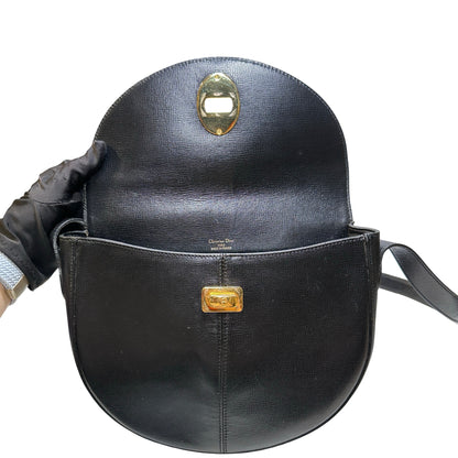 Used DIOR Epi Leather Vintage cross body Shoulder Bag Black GHW