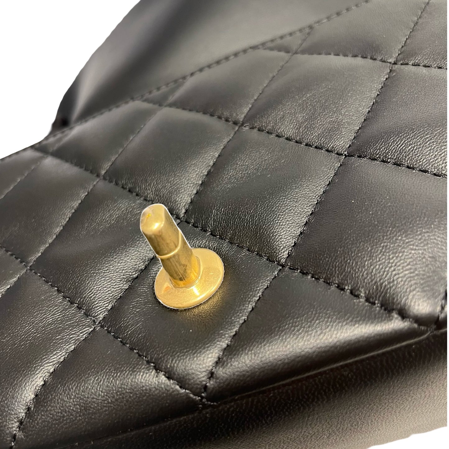 Used CHANEL Quilted Lambskin Mini Flap Bag Chain Shoulder Bag Black GHW