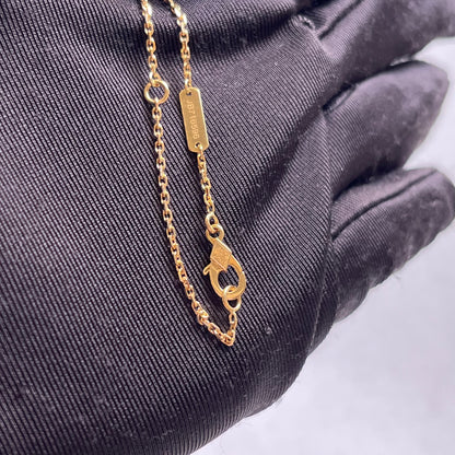 Used VAN CLEEF & ARPELS Tiger's Eye Vintage Alhambra Necklace Gold Brown