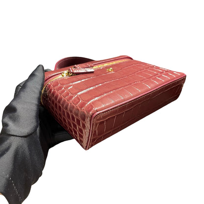 Brand New CHANEL Crocodile Embossed Vanity Case Vanity case Burgundy